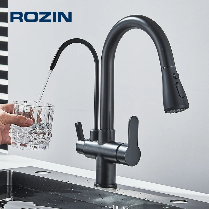Sleek Black Purification Kitchen Faucet™